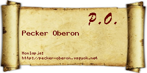 Pecker Oberon névjegykártya